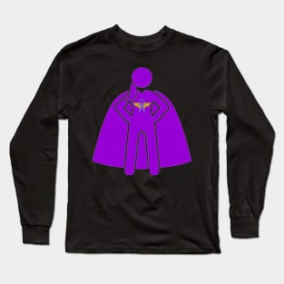 WW Awareness Ribbon Woman Superhero Silhouette Long Sleeve T-Shirt